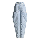 Jean skinny amincissant taille haute à coutures rétro uniques